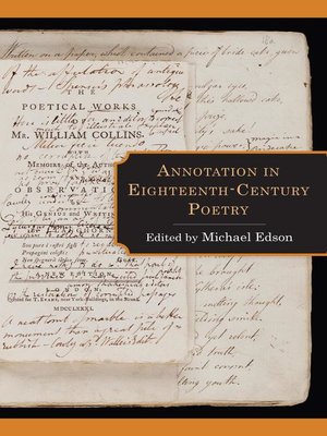 cover image of Annotation in Eighteenth-Century Poetry